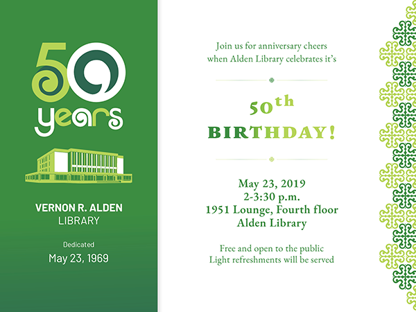 Invitation card of Alden @ 50 celebration